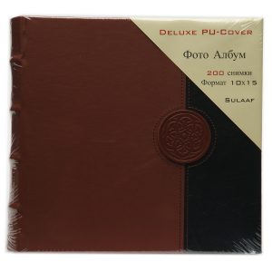 Фотоалбум 200 бр. 10х15 кожен лукс черно и кафяво 