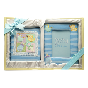 Луксозен комплект албум за 100 бр. 10х15 и рамка пиленце