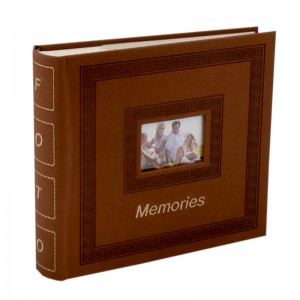 Фотоалбум 200 бр. 10х15 кожен спомени кафяв