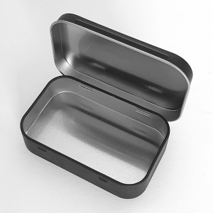 Метална кутийка черна 9,5х6х2 см