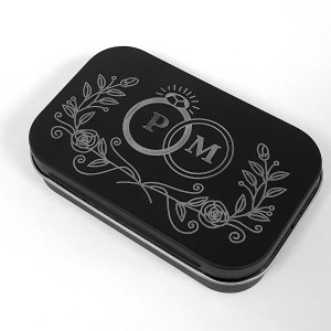 Метална кутийка черна 9,5х6х2 см