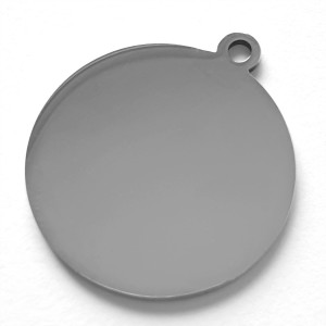 Огледална сребърна стоманена плочка - кръгла 35х1,5 мм