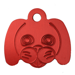 Червен алуминиев медальон - кученце