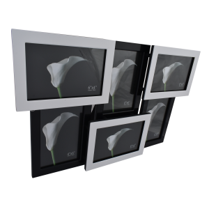 Метална фоторамка колаж за 6 бр. снимки с размер10х15 см.